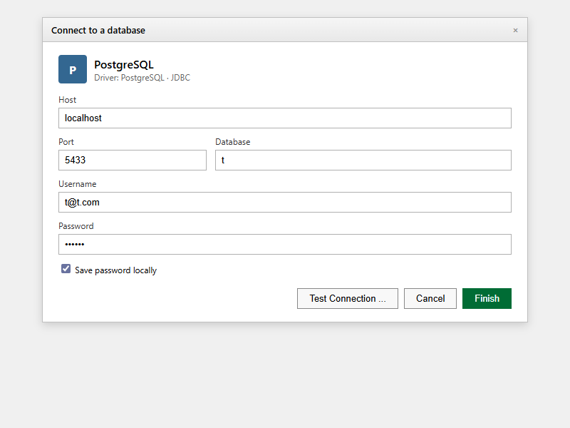 DBeaver New Connection dialog with PostgreSQL selected.