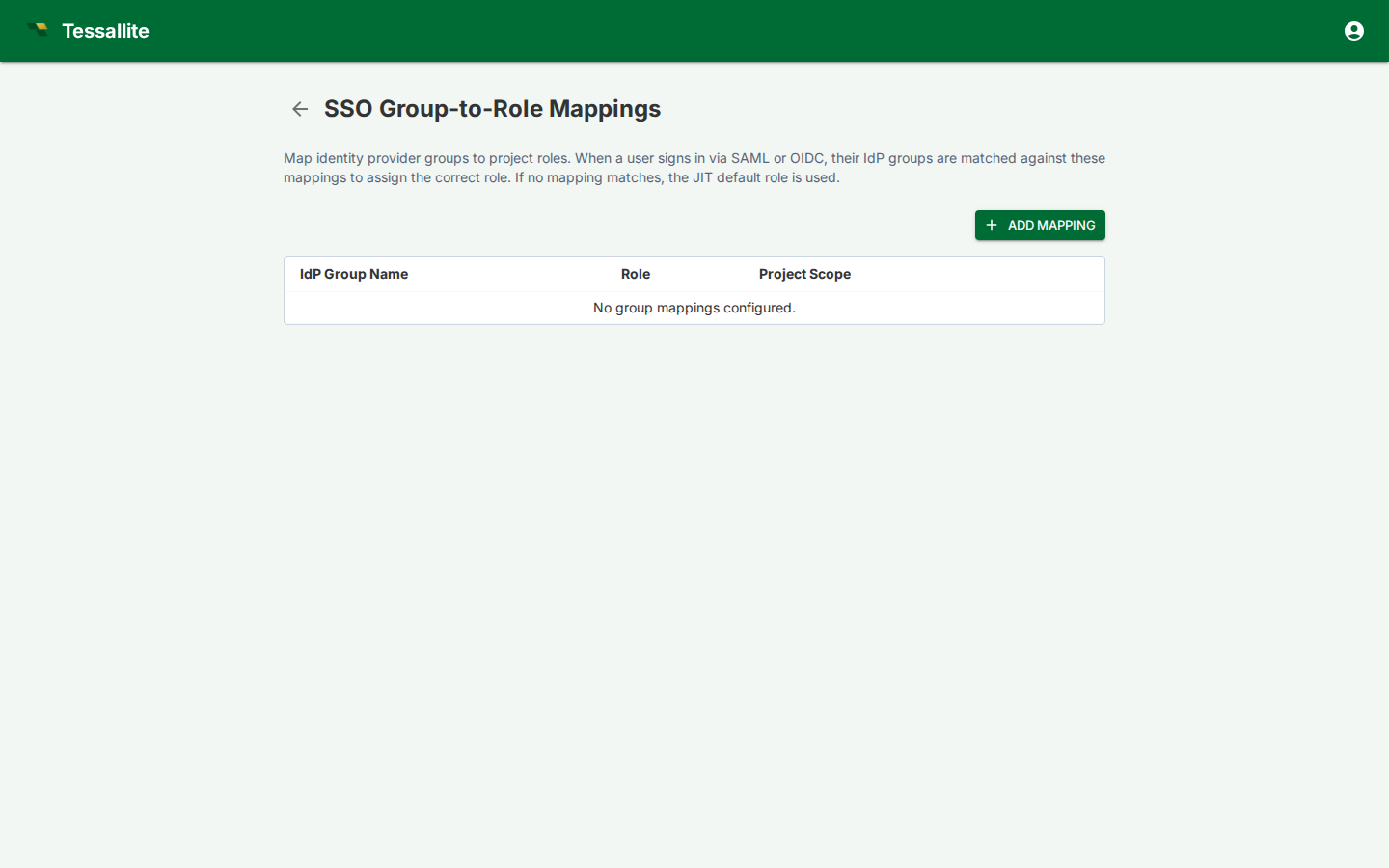 Live SSO Group Mappings administration screen.